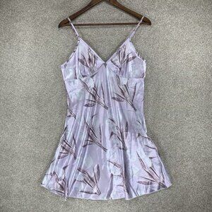 Bias Slip Mini Dress L Purple Tulip Fairy Core Retro Coquette Silky Babydoll